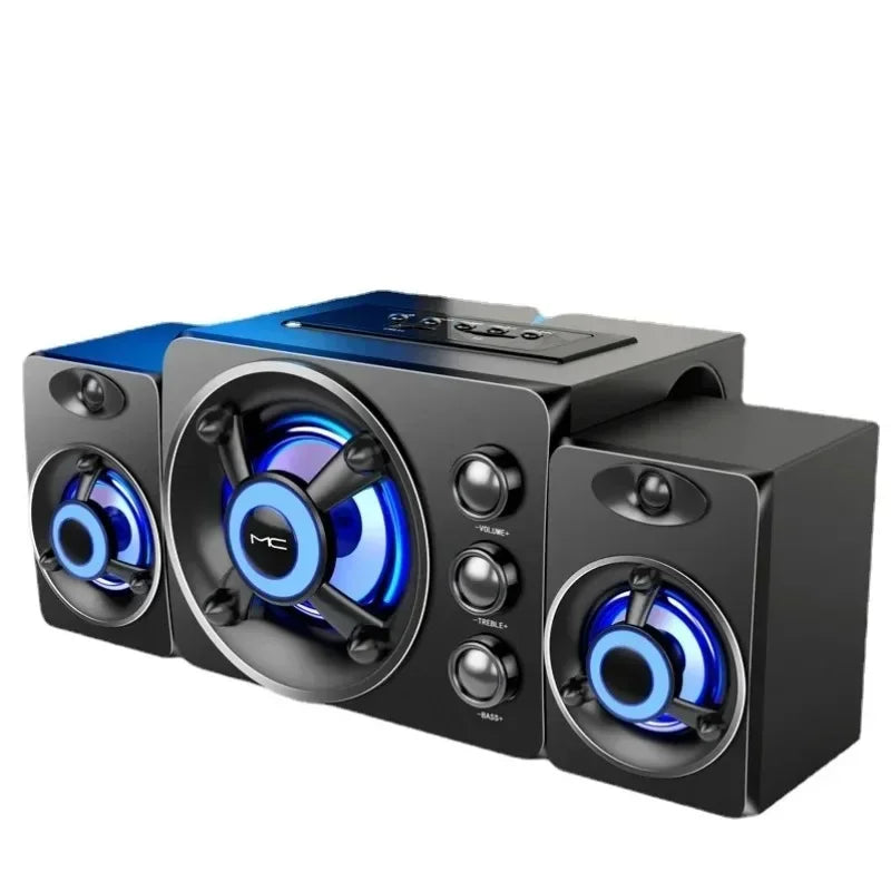 Altavoz de barra de sonido envolvente para cine en casa, estéreo 3D HIFI, con luces LED de colores, conexión AUX, USB, cableada e inalámbrica por Bluetooth