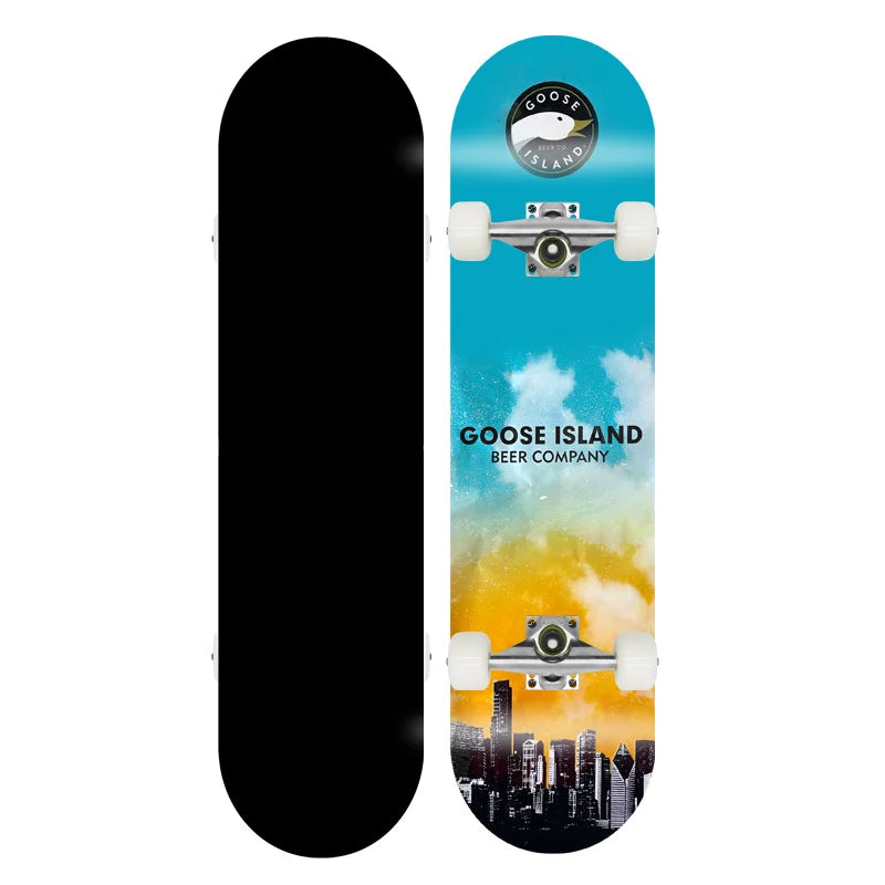 Patineta Completa para Trucos de Doble Patada, Madera de Arce, 4 Ruedas, Impresión por Transferencia de Calor, para Principiantes, Adultos y Niños
