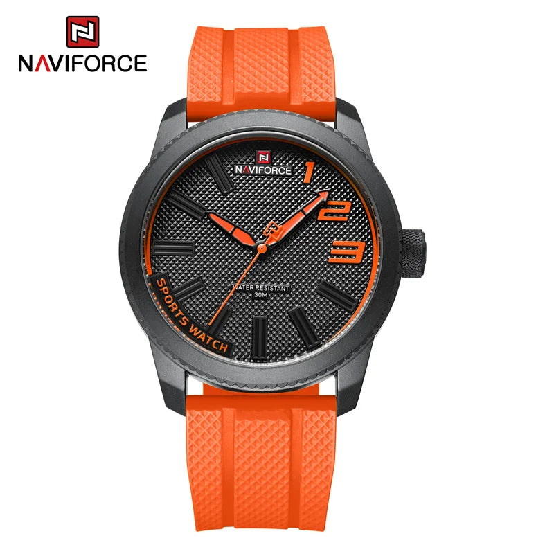 Reloj de cuarzo NAVIFORCE de lujo para hombre, correa de silicona, reloj militar, resistente al agua 30ATM, reloj de pulsera para hombre 2022