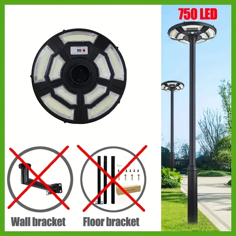 Luz solar para exteriores tipo ovni, lámpara de carga solar para patio con encendido/apagado automático del amanecer al anochecer y sensor de movimiento