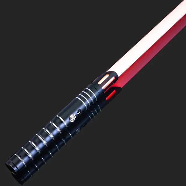 Sable de luz RGB 16 colores con mango de metal, doble filo, sonido para duelo pesado, dos en uno, juguete de utilería para cosplay y escenario