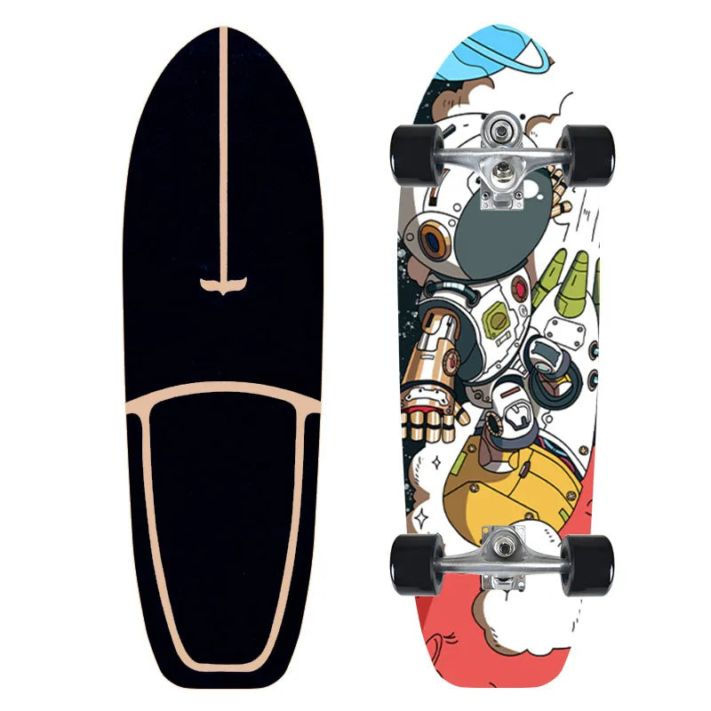 Monopatín de surf individual CX7 de arce para carving, cruiser, longboard, para pumping, deportivo y genial