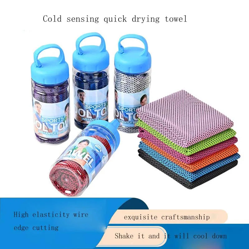 Toallas refrescantes portátiles de secado rápido, toalla de microfibra con efecto hielo, transpirable, suave y refrescante para yoga, deporte, gimnasio, entrenamiento, toalla de fitness