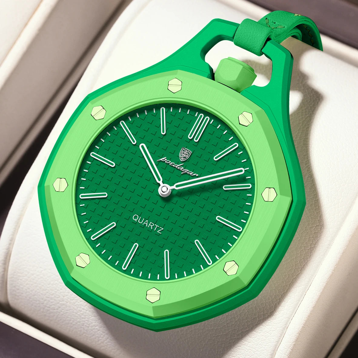 Reloj de pulsera de cuarzo para hombre POEDAGAR, estilo juvenil, portátil, con colgante decorativo, resistente al agua, luminoso y de colores dulces a la moda
