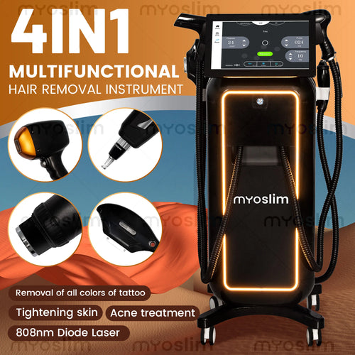 Dispositivo profesional de depilación láser de diodo 4 en 1 de 5000 W con 4 longitudes de onda, IPL y dispositivo de fotorejuvenecimiento Pico RF
