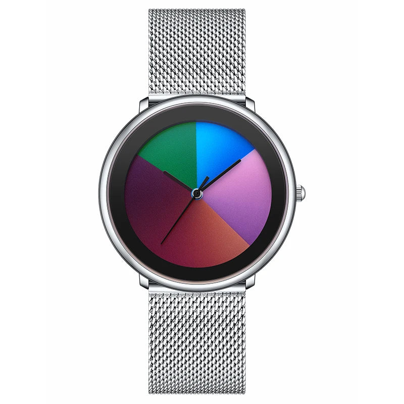 LIGE 2026 Nuevos relojes de moda para hombre, relojes de pulsera de cuarzo casuales de lujo, resistentes al agua 30M, correa de malla, reloj colorido para mujer, Reloj Hombre