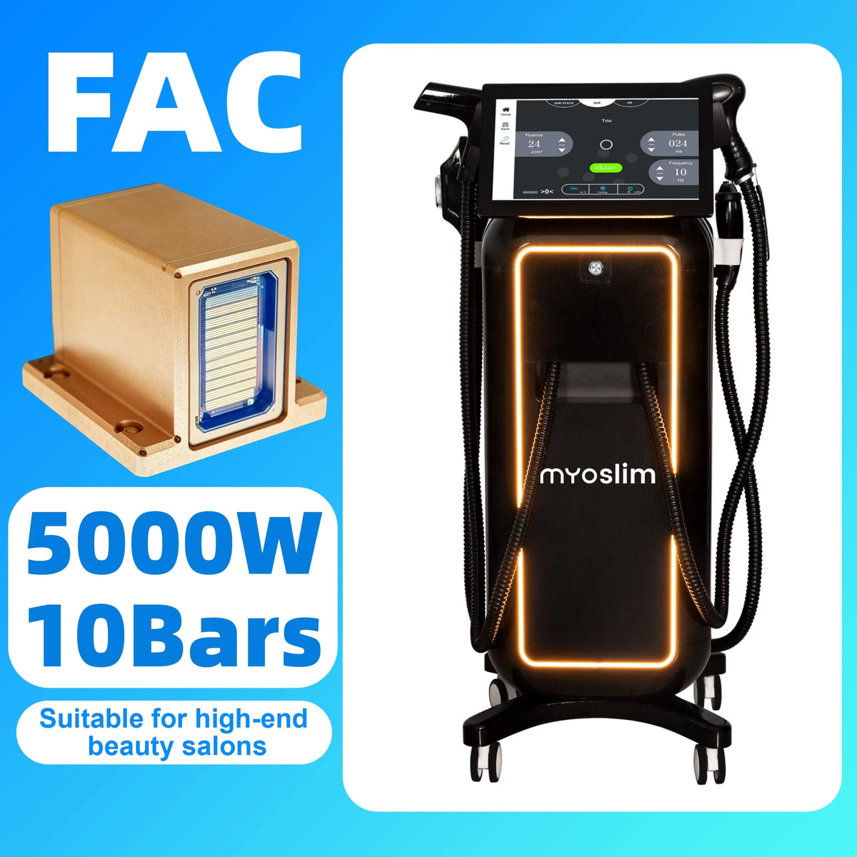 Dispositivo Profesional de Depilación Láser de Diodo 4 en 1 de 5000W, 4 Longitudes de Onda, IPL, Pico Láser, Radiofrecuencia, Fotorejuvenecimiento