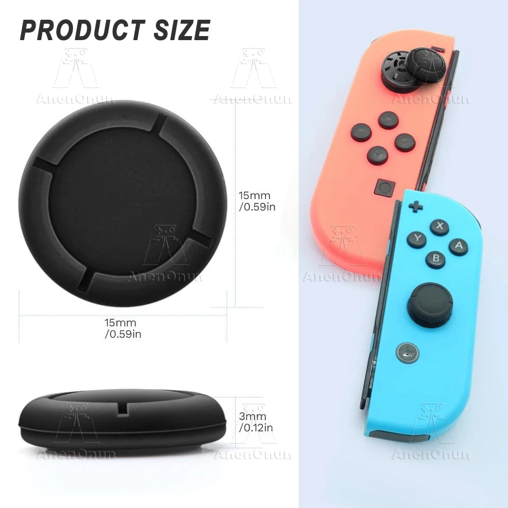 Funda de Repuesto para Joystick Joycon para Switch/Switch Lite/Switch OLED, Empuñadura Premium para el Pulgar, Cubierta Protectora de Silicona Antideslizante - Negro