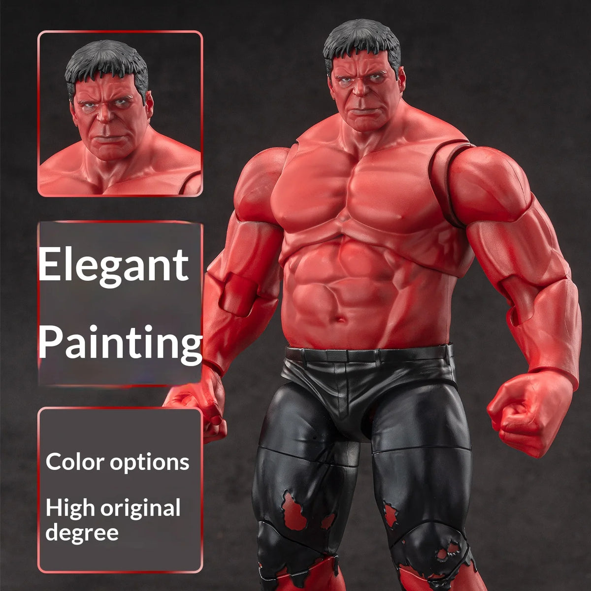 Figura de Acción de Hulk Rojo de Marvel de ZDToys, Modelo Coleccionable Móvil para Exhibición en Escritorio, Regalo de Cumpleaños