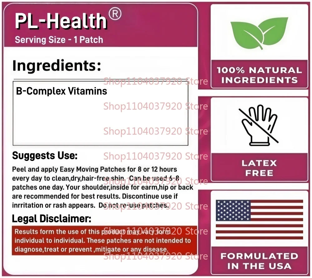 30 Parches Transdérmicos de Vitaminas del Complejo B Metiladas, Vitaminas B12, B6, B9, 5-MTHF para Energía, Corazón, Cerebro y Metilación