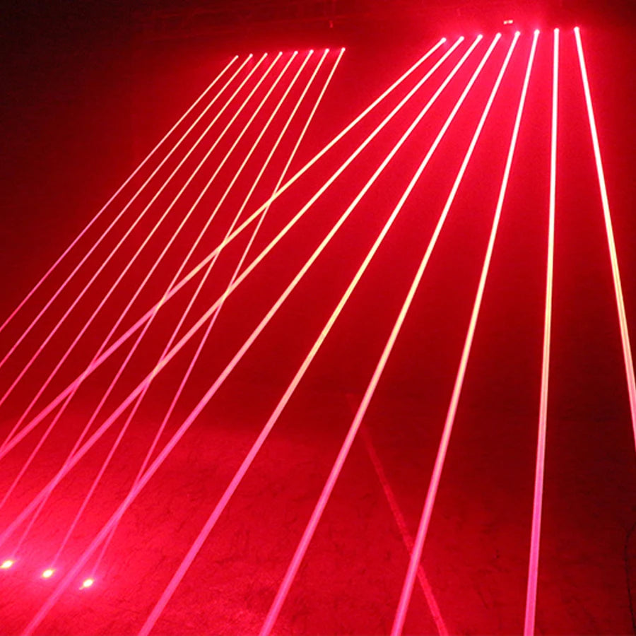 2 unidades de luz láser de cabezal móvil de 8 ojos, 500 MW, haz de luz de escenario con cabezal móvil, DMX para bar, KTV y discoteca