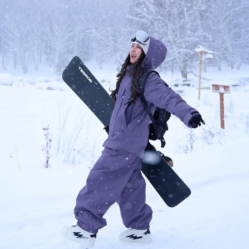 Chaquetas de esquí para mujer 2026, nuevas, cortavientos, para snowboard, abrigos holgados para esquí, ropa de nieve impermeable para exteriores con degradado, para hombre
