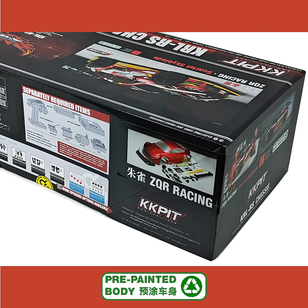 KKPIT KRL-RS ZQR Chasis Vacío 1/8 RC Coche Eléctrico a Control Remoto para Carreras en Carretera, Juguete para Adultos y Niños