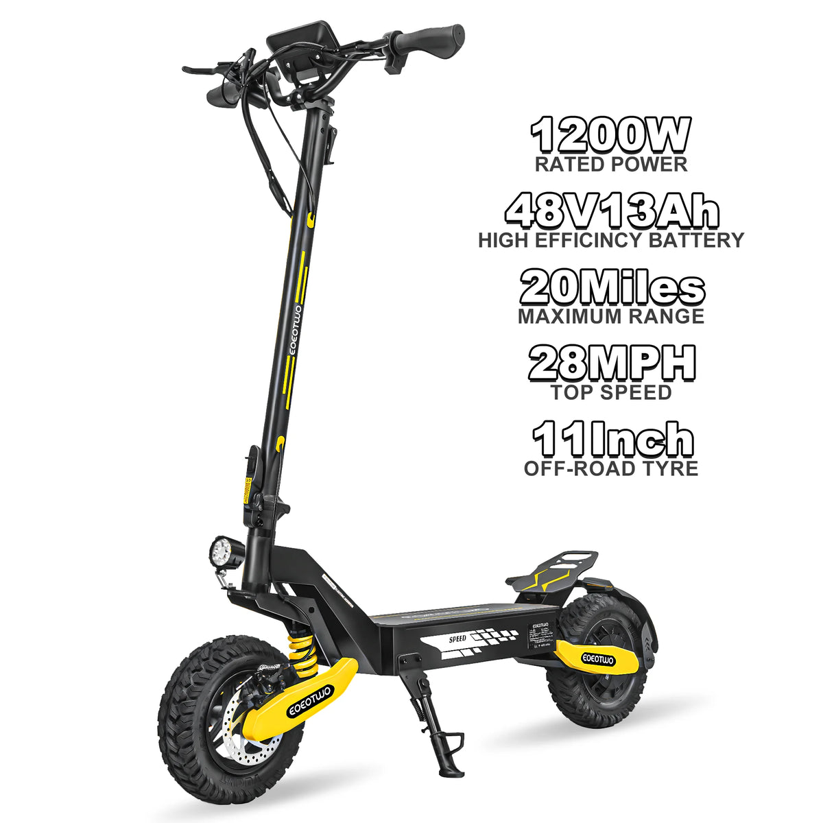 Patinete eléctrico todoterreno plegable negro con asiento y ruedas sin cámara de 11"