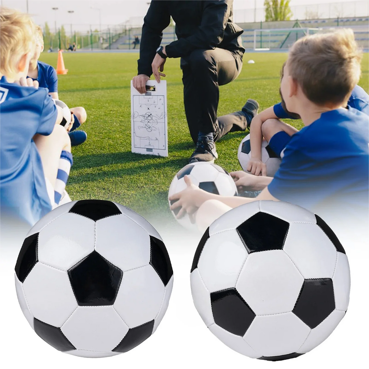 Balón de fútbol nuevo 2026 de 20 cm, diseño clásico blanco y negro, pelota de entrenamiento y ocio, envío rápido España