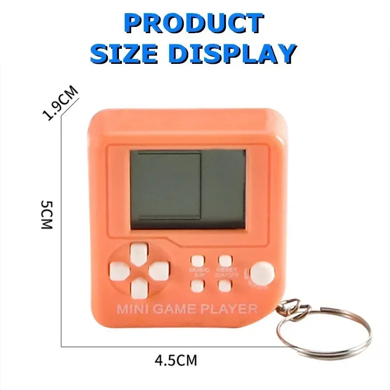 Mini llavero de bolsillo clásico portátil, anillo antipérdida, vídeo nostálgico Retro, máquina de consola de juegos, juguetes para niños, reproductor de juegos