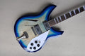 Guitarra Eléctrica Azul Semi-Hollow de 12 Cuerdas con Herrajes Cromados