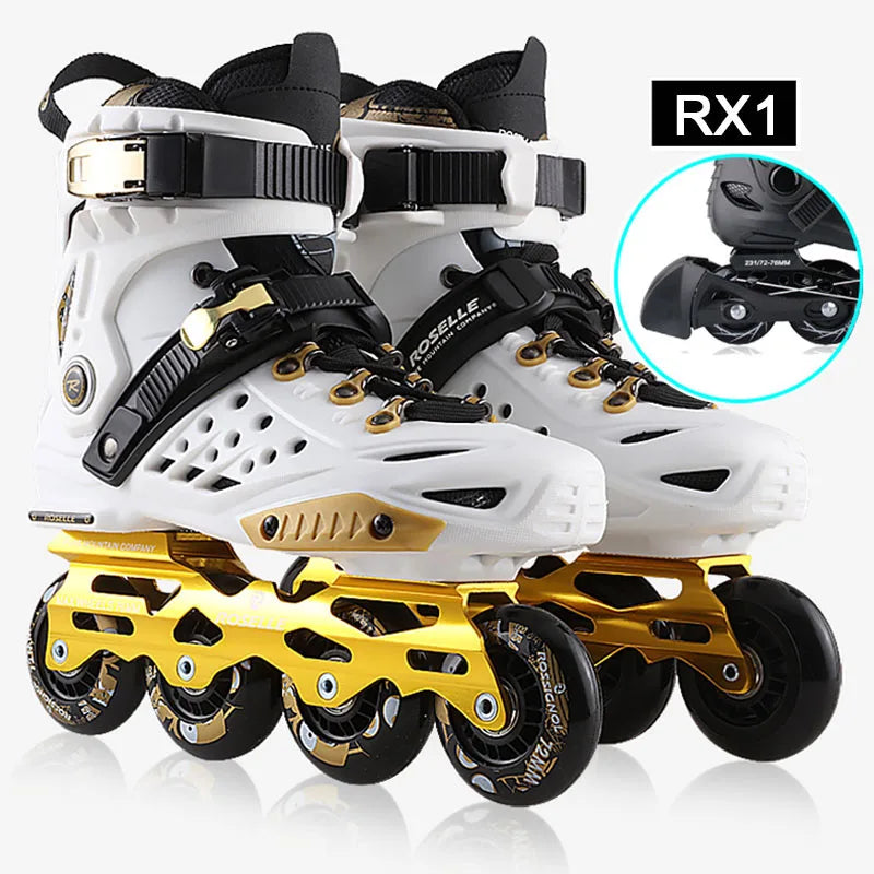 Roselle-Patines en línea profesionales para adultos y niños, zapatos de patinaje, Slalom, deslizantes, talla 35 a 46