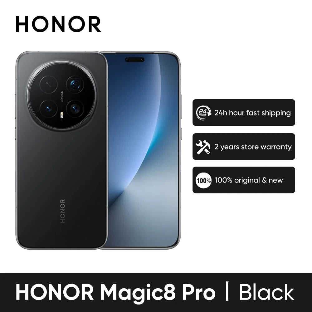 Versión global smartphone Honor Magic 8 Pro 5G, 6.71'' OLED, Snapdragon 8 Elite Gen 5, cámara Aimage de 200 MP, 7100 mAh, 100 W, NFC, eSIM