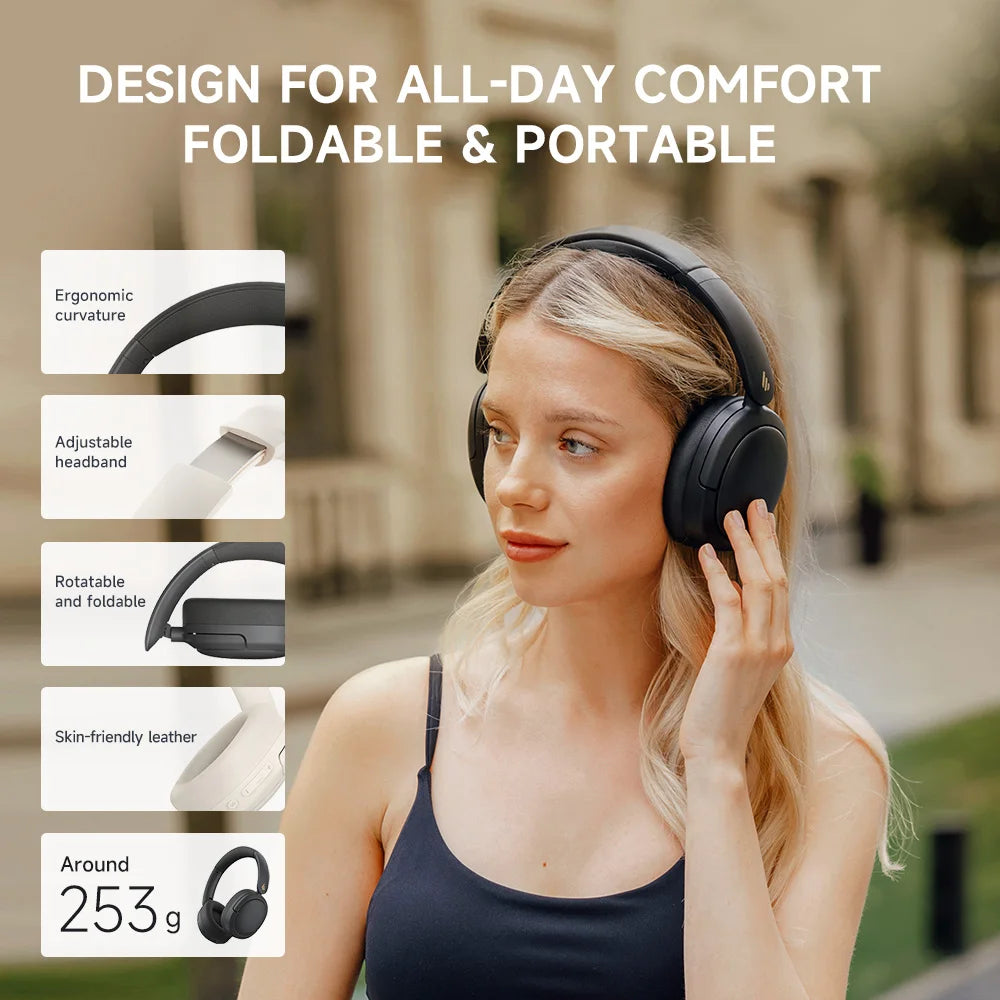EDIFIER W800BT Pro Hybrid ANC Wireless Over-Ear Headphones Bluetooth 5.4 Hi-Res Audio 45H Playtime AI Noise Cancelling Foldable