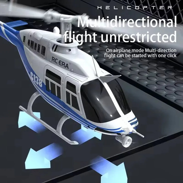 Helicóptero de Control Remoto Kid C138 RC ERA, Simulación de 4 Canales, Bell 206, Retención de Altitud, 2.4g, Giroscopio de 6 Ejes Original