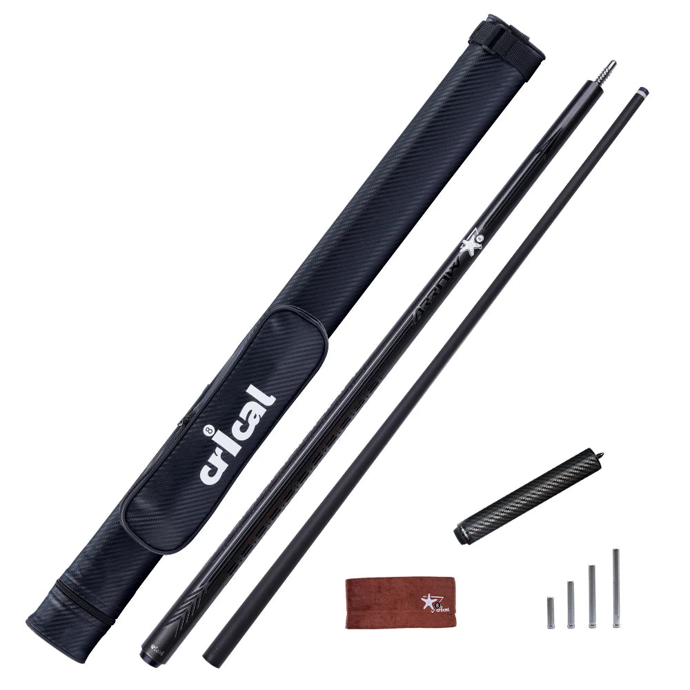 Taco de billar de fibra de carbono CRICAL, serie 58" PD, taco de billar profesional de baja deflexión