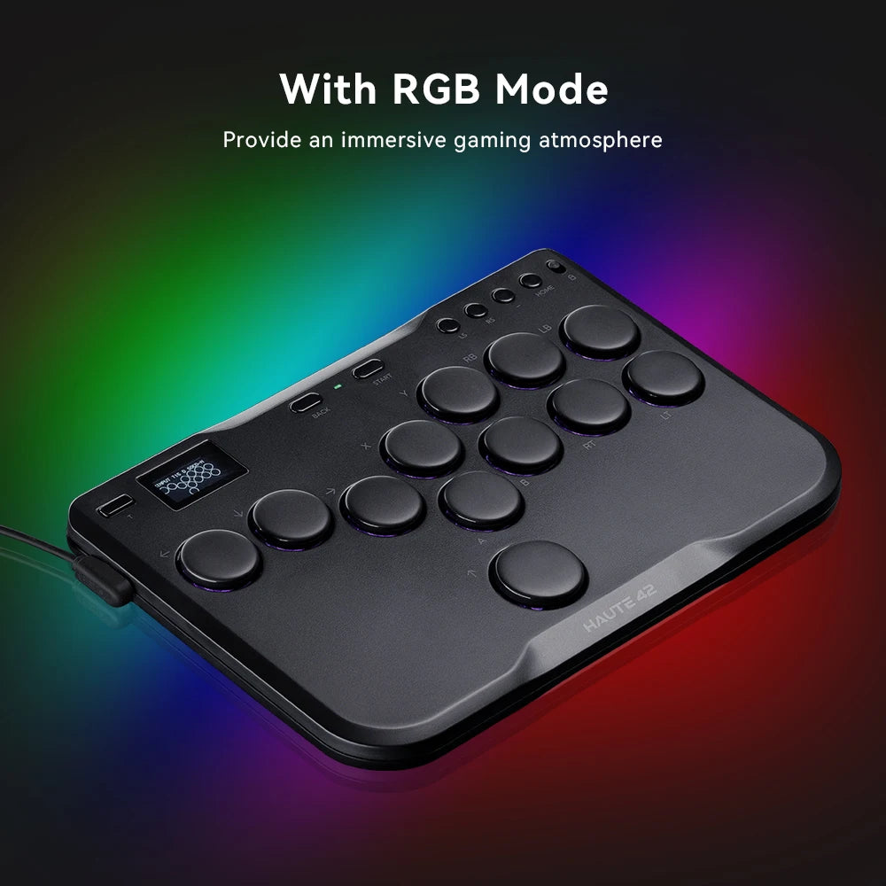 Controlador de joystick arcade Haute42 Cosmox Mini, teclado Hitbox, mando de lucha tipo Hitbox sin palanca para PS4/PS5/Switch, mando arcade para PC