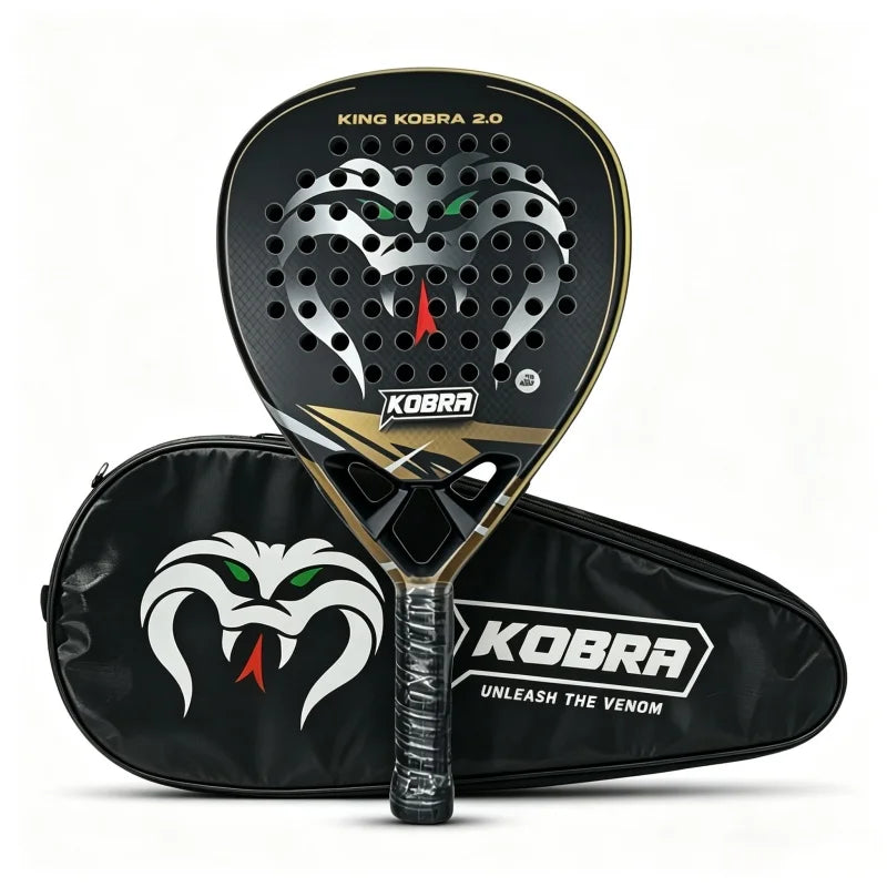 Raqueta de Pádel KING KOBRA 2.0 de Fibra de Carbono 18K, Superficie Antideslizante con Textura 3D, Raqueta Profesional de Tenis de Pádel Resistente a Impactos