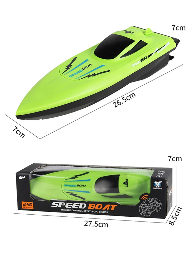 Lancha a control remoto para niños, juguete de carreras acuáticas RC de 2.4G, modelo de lancha rápida ligera con doble hélice, juguete eléctrico para piscina