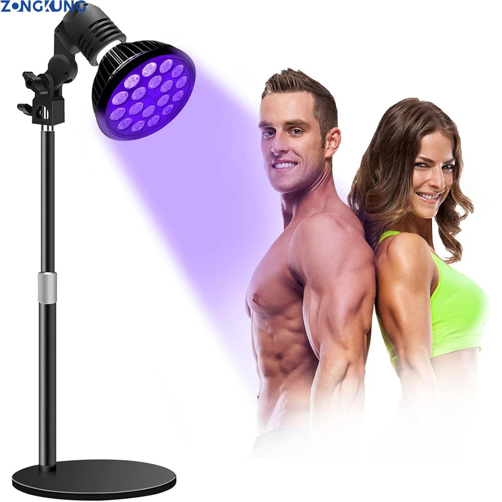 Lámpara de bronceado E27 54W, lámpara Solarium para cuerpo bronceado, 18 Uds., LED, longitud de onda de 375nm y 396nm para piel bronceada