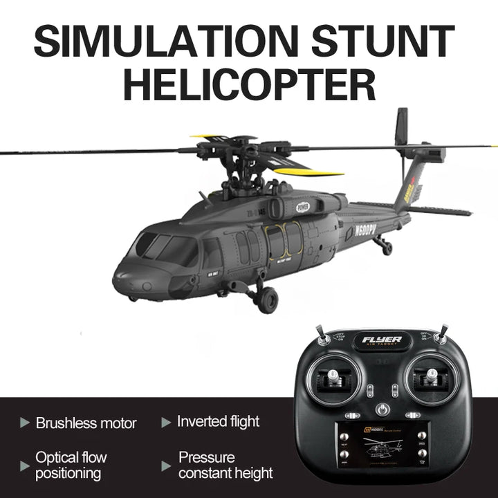 Helicóptero RC K200 UH-60 Simulación Black-Hawk de 6 Canales, 2.4G, Control Remoto Acrobático, Retención de Altitud y Posicionamiento de Flujo Óptico, RTF