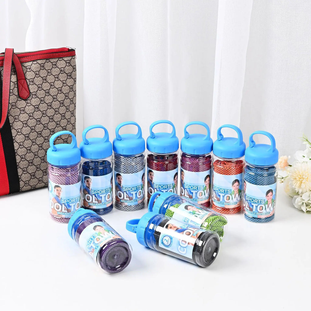 Toallas refrescantes portátiles de secado rápido, toalla de microfibra con efecto hielo, transpirable, suave y refrescante para yoga, deporte, gimnasio, entrenamiento, toalla de fitness