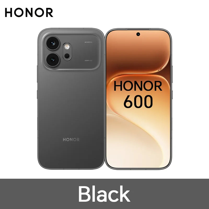 Smartphone Honor 600 5G versión UE, Snapdragon 7 Gen4, pantalla AMOLED de 6,57”, 6400 mAh, carga ultrarrápida de 80 W, 8 GB+256 GB/512 GB, cámara ultra nocturna con IA de 200 MP, OIS, diseño unibody de metal, NFC, IP68