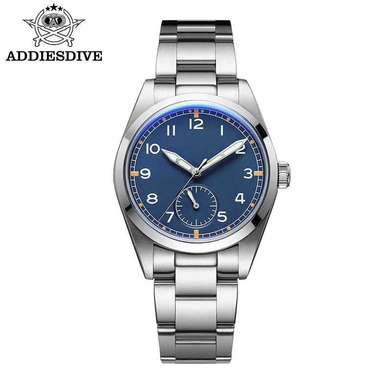 Reloj de lujo para hombre ADDIESDIVE, movimiento japonés VH31, resistente al agua 10 bares, brazalete de acero inoxidable, reloj de cuarzo para hombre con luz nocturna
