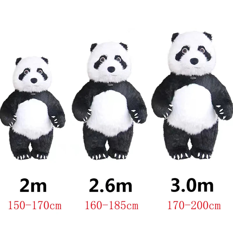 Nuevo disfraz inflable de Panda gigante, disfraz de mascota de oso Polar divertido de calle, disfraz de Fursuit inflable para adultos de Halloween