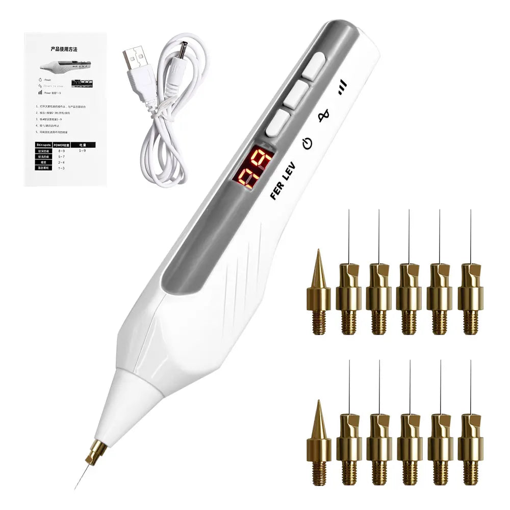 Máquina de eliminación de verrugas y pecas con 9 niveles, lápiz de plasma LCD para eliminar lunares, manchas negras, tatuajes y acrocordones, herramientas de cuidado de la belleza