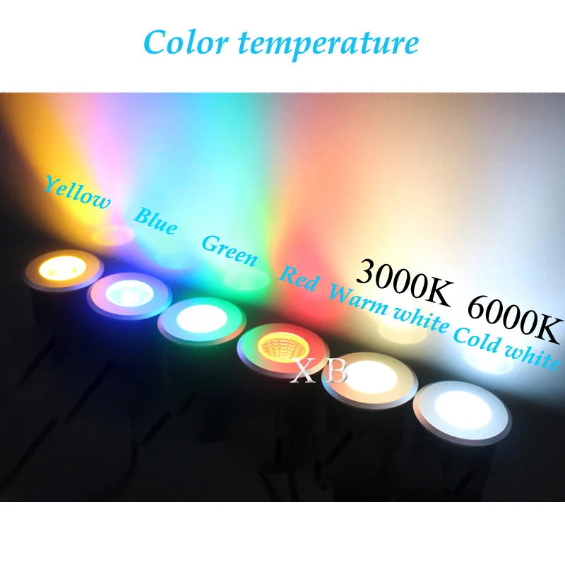3W 5W  LED Garden Light IP67 AC110V220V DC12V Spotlights Outdoor Recessed Underground Lamp Floor Landscape Lighting 42/52/62MM