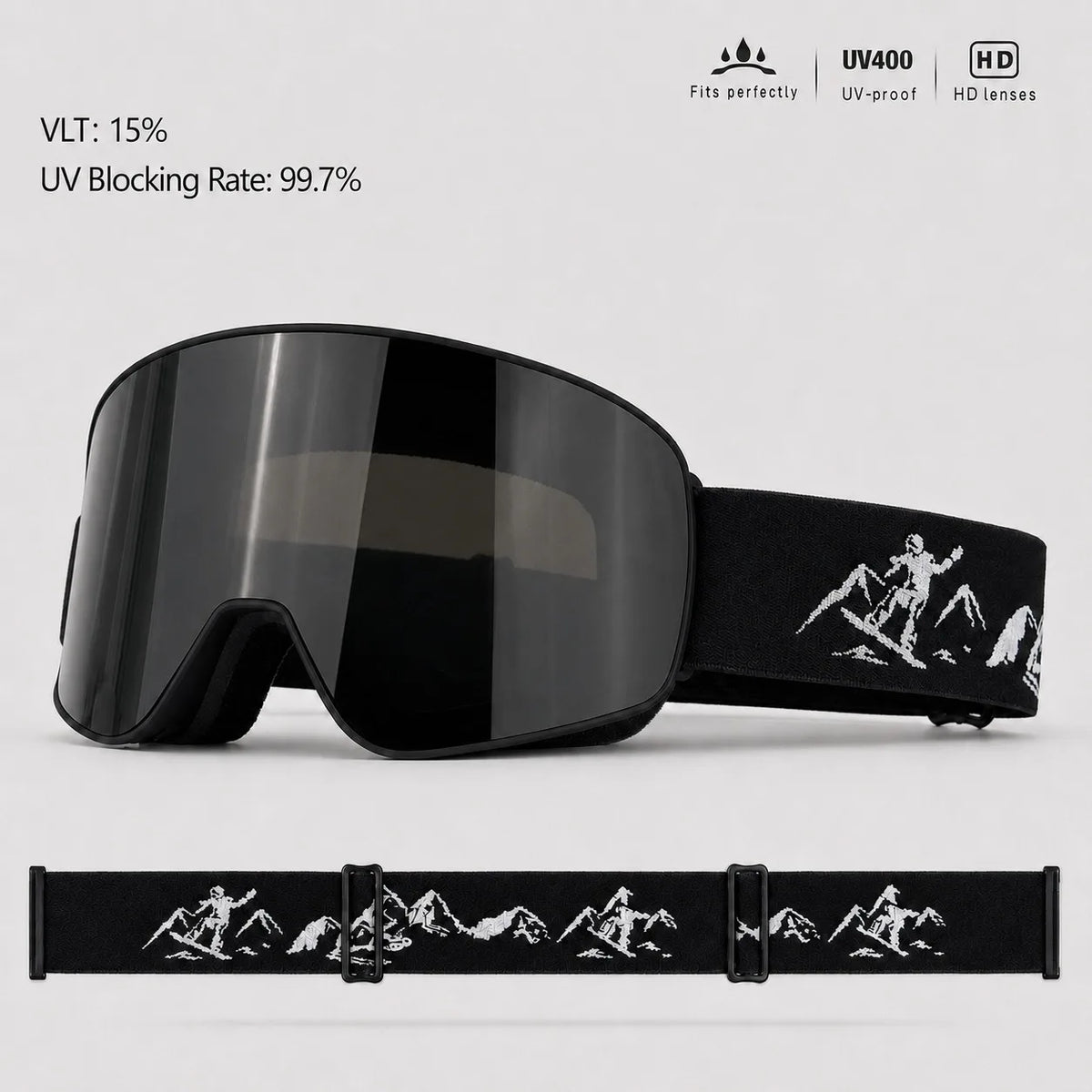 Gafas de esquí antivaho con protección UV400, gafas para snowboard, gafas de esquí resistentes al viento para deportes de invierno, gafas para esquí para hombres y mujeres.