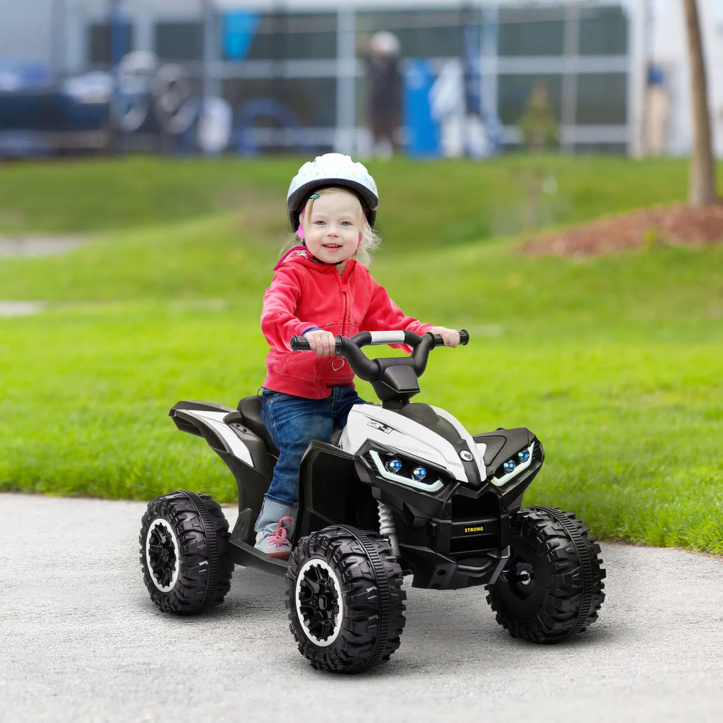 HOMCOM Quad Eléctrico para Niños 3-5 Años 12V con 2 Motores Faros Bocina