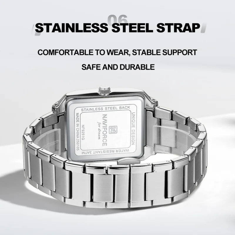 Nuevo reloj de cuarzo para hombre NAVIFORCE, resistente al agua 3ATM, reloj de aniversario, reloj de moda con visualización de fecha, correa de acero inoxidable, regalo para hombre