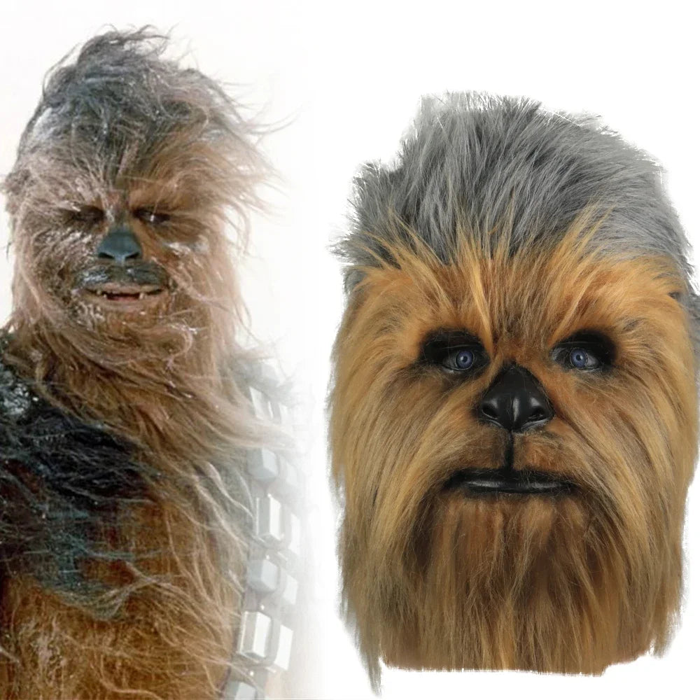 Máscara de Chewbacca para cosplay, máscara que cubre toda la cabeza, ideal para fiestas de disfraces de Halloween, accesorio para disfraces y cosplay.