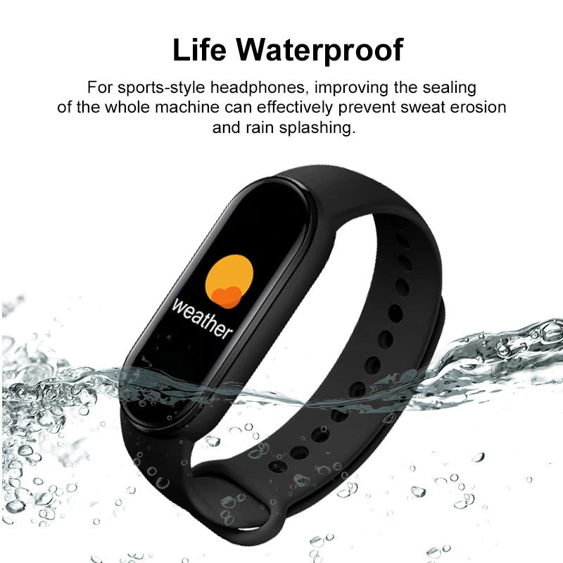 M6 Smartwatch Hombre Mujer Pulsera Inteligente de Fitness Banda Deportiva Monitor de Frecuencia Cardíaca y Presión Arterial Relojes Impermeables Multifunción