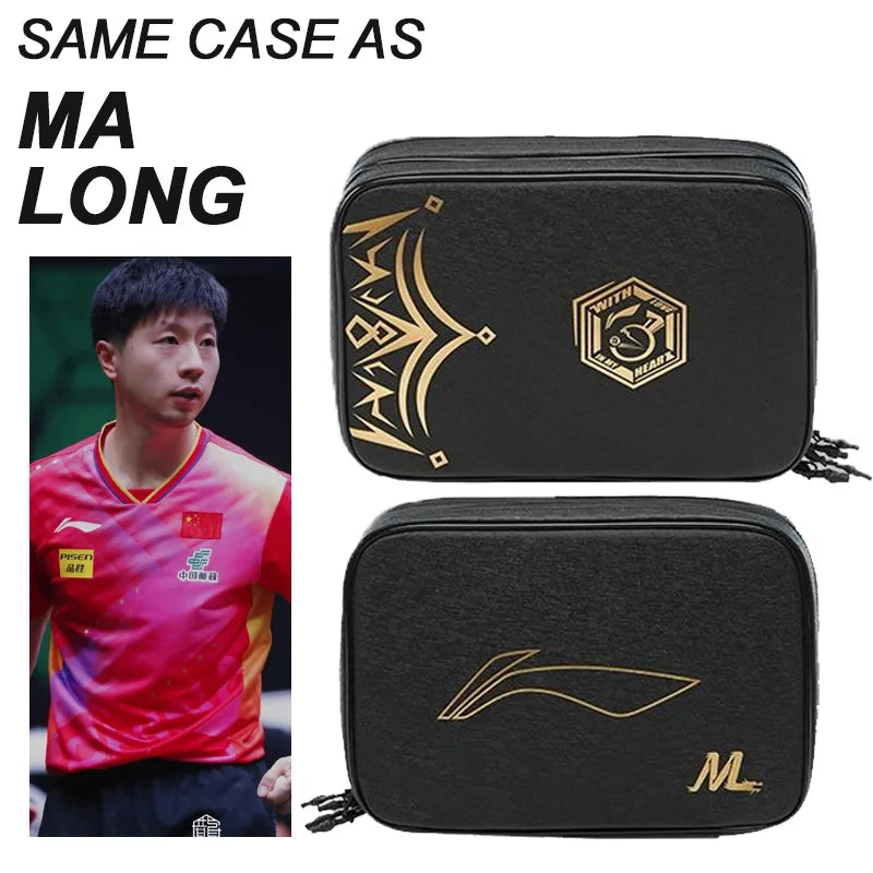 Estuche de transporte de tenis de mesa LI-NING, carcasa dura, estuche profesional para raqueta de Ping Pong para equipo nacional chino
