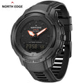 Reloj deportivo digital para hombre NORTH EDGE MARS Pro, caja de fibra de carbono, altímetro, barómetro, brújula, resistente al agua 50M