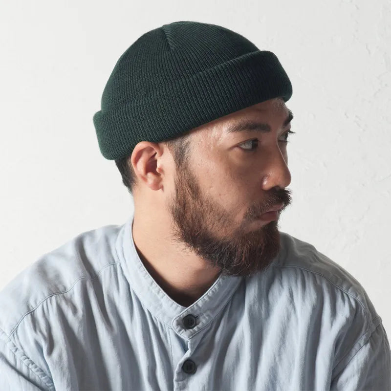 Gorro de punto unisex, gorro de color sólido, cálido, a prueba de viento, con borde doblado, para hombres y mujeres, para esquiar en climas fríos al aire libre.