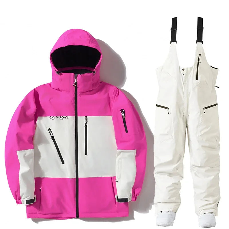 Traje de esquí térmico para hombre y mujer, temporada de nieve 24-25, pantalones impermeables para snowboard y esquí.