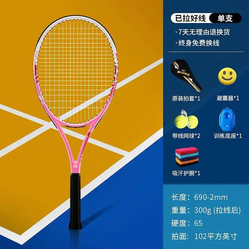 Raqueta de Tenis de Fibra de Carbono Compuesta para Principiantes, Amateurs, de Entrada, Individual y Doble, Set de Raquetas de Tenis