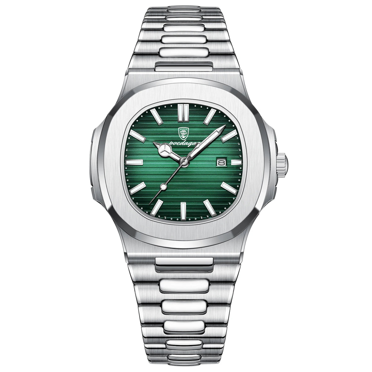 Reloj de pulsera de lujo para hombre POEDAGAR, cuadrado, con fecha, luminoso, resistente al agua, de acero inoxidable, reloj de cuarzo para hombre, estilo deportivo y de negocios