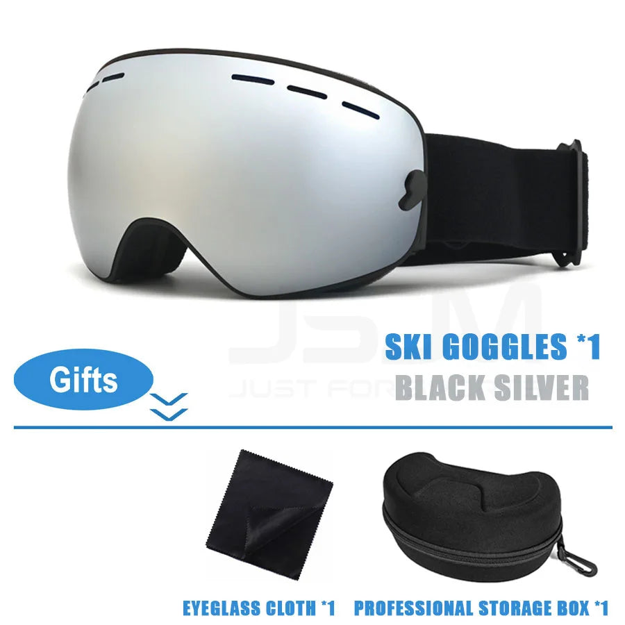 JSJM-Juego de gafas de esquí profesionales para hombre y mujer, lentes antiniebla UV400 para Snowboard, motos de nieve, Navidad, Año Nuevo, el mejor regalo