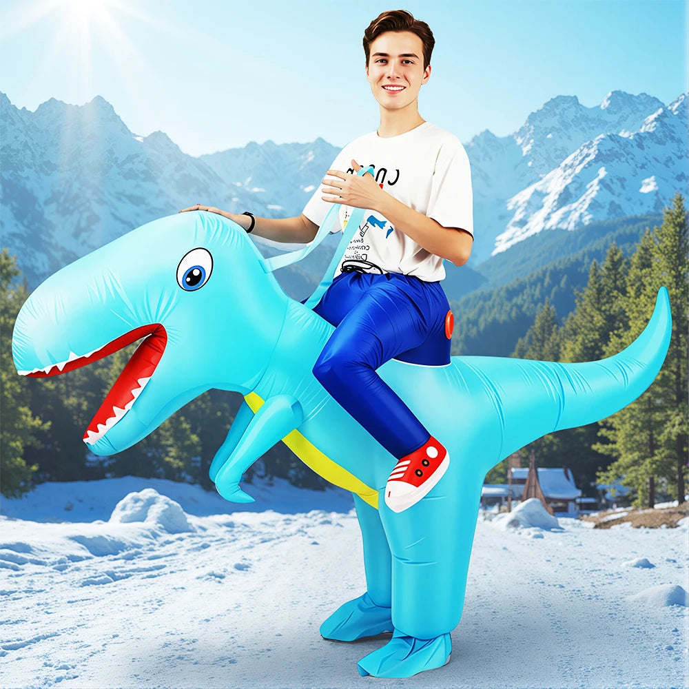 Disfraz Inflable Divertido de Mascota de Dibujos Animados, Raptor, Dinosaurio, para Purim, Halloween, Navidad, Disfraz de Cosplay para Adultos, Traje de Anime
